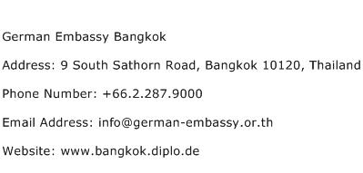 German Embassy Bangkok Address Contact Number