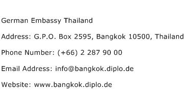 German Embassy Thailand Address Contact Number