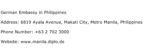German Embassy in Philippines Address Contact Number