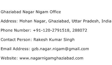 Ghaziabad Nagar Nigam Office Address Contact Number
