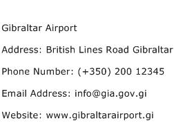 Gibraltar Airport Address Contact Number