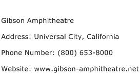 Gibson Amphitheatre Address Contact Number
