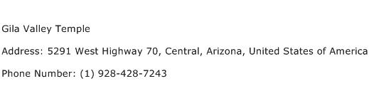 Gila Valley Temple Address Contact Number