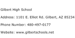 Gilbert High School Address Contact Number