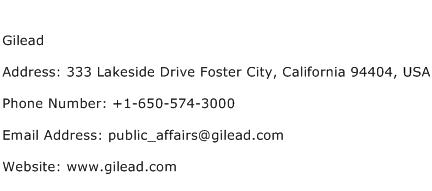 Gilead Address Contact Number