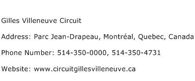Gilles Villeneuve Circuit Address Contact Number