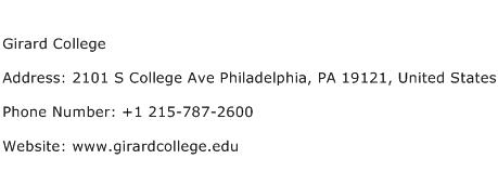 Girard College Address Contact Number