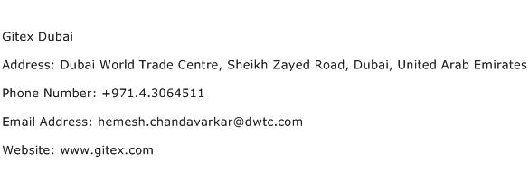 Gitex Dubai Address Contact Number