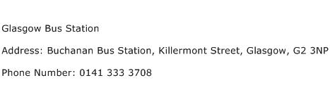 Glasgow Bus Station Address Contact Number