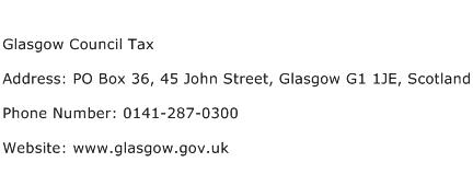 Glasgow Council Tax Address Contact Number