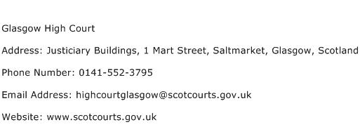 Glasgow High Court Address Contact Number