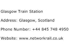 Glasgow Train Station Address Contact Number