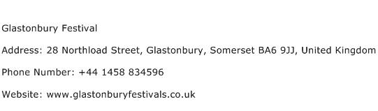 Glastonbury Festival Address Contact Number