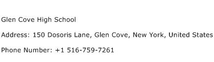 Glen Cove High School Address Contact Number