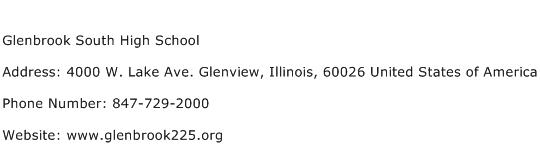 Glenbrook South High School Address Contact Number