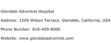 Glendale Adventist Hospital Address Contact Number