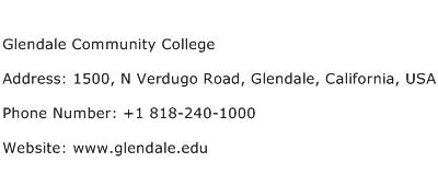 Glendale Community College Address Contact Number