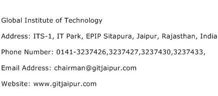 Global Institute of Technology Address Contact Number