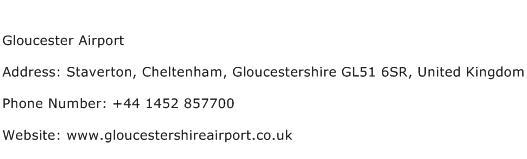 Gloucester Airport Address Contact Number