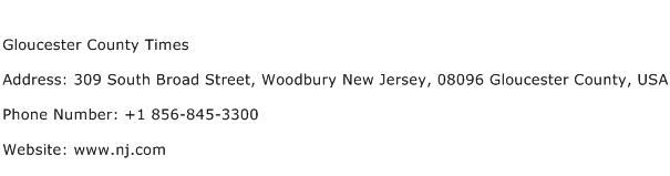 Gloucester County Times Address Contact Number