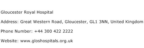 Gloucester Royal Hospital Address Contact Number