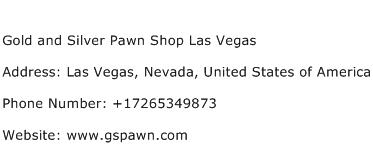 Gold and Silver Pawn Shop Las Vegas Address Contact Number
