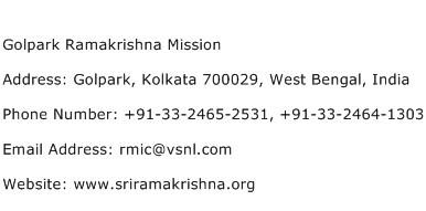 Golpark Ramakrishna Mission Address Contact Number