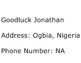 Goodluck Jonathan Address Contact Number