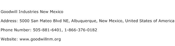 Goodwill Industries New Mexico Address Contact Number