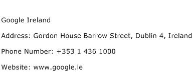 Google Ireland Address Contact Number