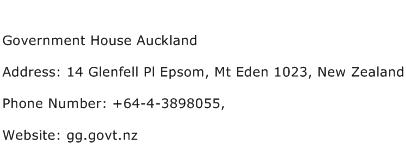 Government House Auckland Address Contact Number