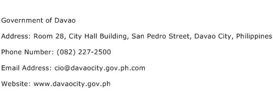 Government of Davao Address Contact Number