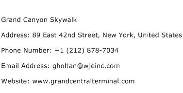 Grand Canyon Skywalk Address Contact Number