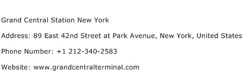 Grand Central Station New York Address Contact Number