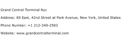 Grand Central Terminal Nyc Address Contact Number