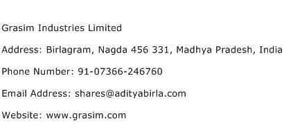 Grasim Industries Limited Address Contact Number