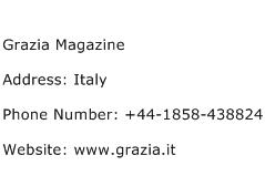 Grazia Magazine Address Contact Number