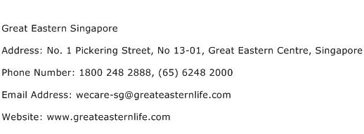 Great Eastern Singapore Address Contact Number