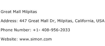Great Mall Milpitas Address Contact Number