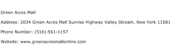 Green Acres Mall Address Contact Number