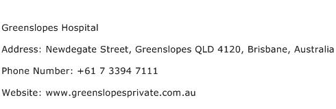 Greenslopes Hospital Address Contact Number