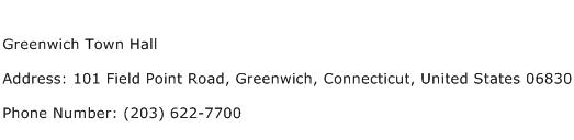 Greenwich Town Hall Address Contact Number