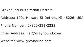 Greyhound Bus Station Detroit Address Contact Number