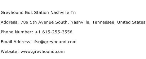Greyhound Bus Station Nashville Tn Address Contact Number