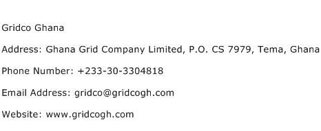 Gridco Ghana Address Contact Number
