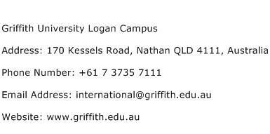 Griffith University Logan Campus Address Contact Number