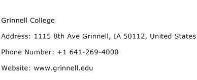 Grinnell College Address Contact Number