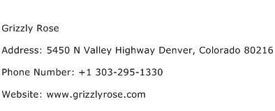 Grizzly Rose Address Contact Number