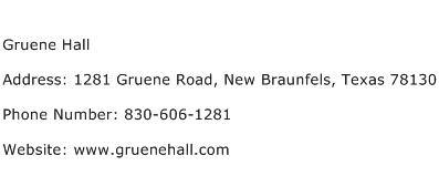 Gruene Hall Address Contact Number