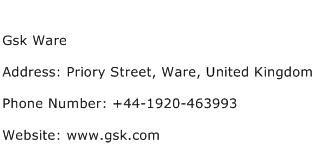 Gsk Ware Address Contact Number